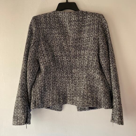 Soft Surroungs Black White Textured Tweed Blazer SZ M Career Professional Office - Picture 5 of 6